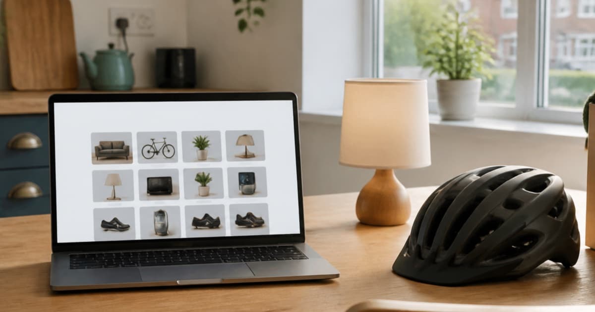 Laptop and useful second-hand items in a bright Irish home