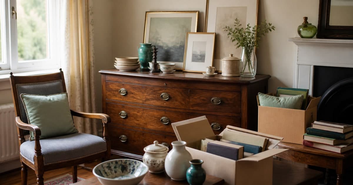 Respectfully organised household belongings during an Irish home clearance