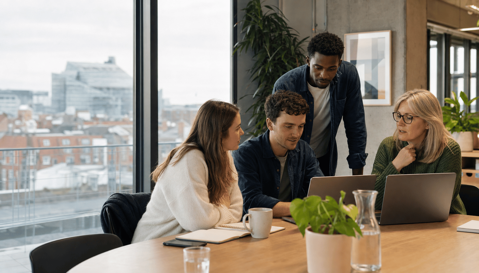 A team collaborating in a Dublin office
