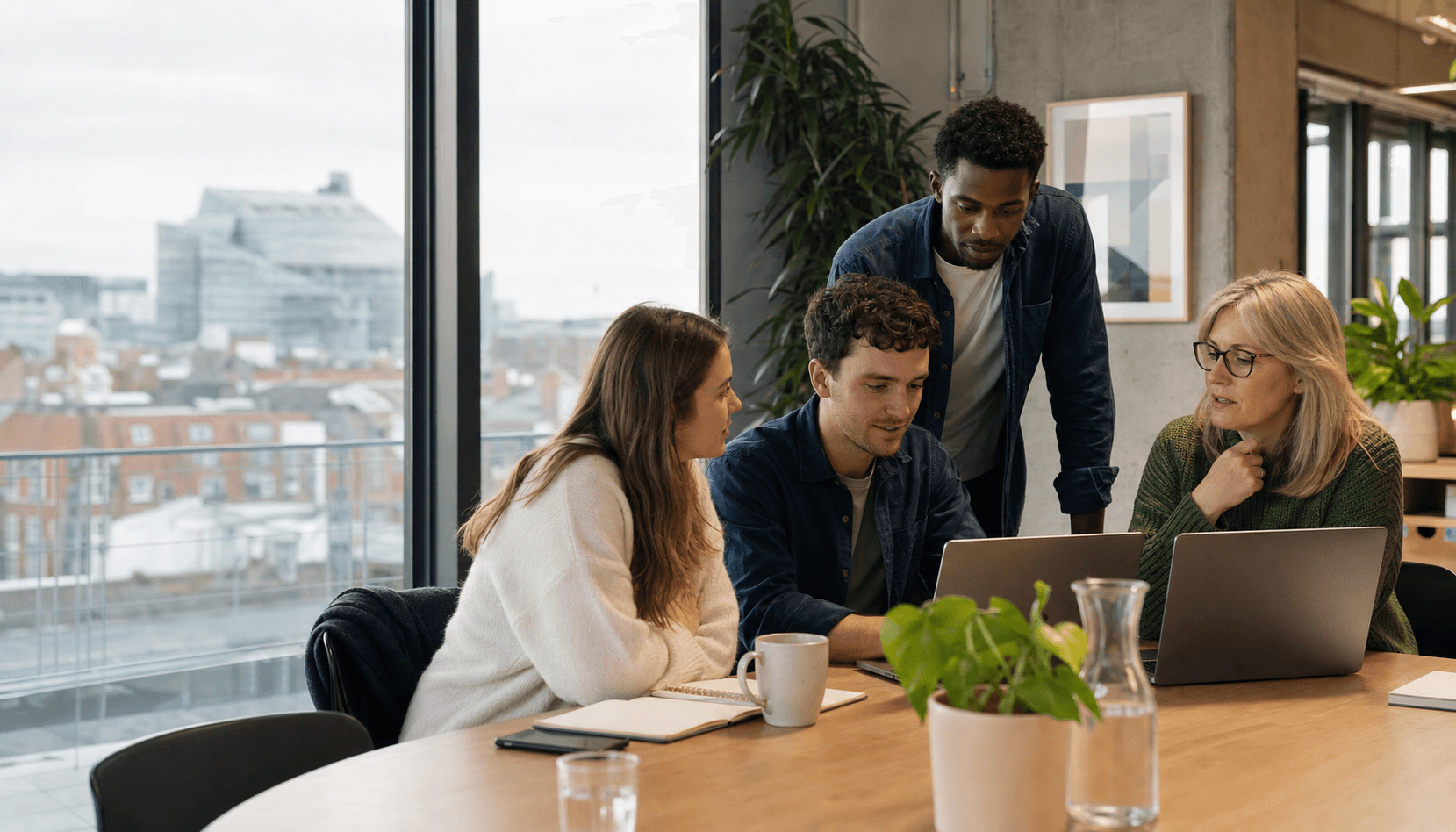 A team collaborating in a Dublin office