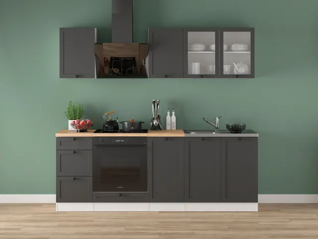 220 cm Graphite Modern Complete Kitchen Set