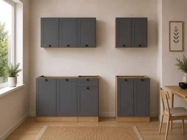 180 cm Graphite Classic Complete Kitchen Set without Worktop