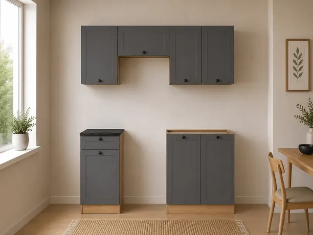 170 cm Graphite Stylish Complete Kitchen Set without Worktop, photo 1