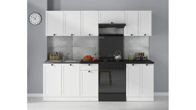 230 cm White Classic Complete Kitchen Set without Worktop, photo 1