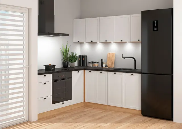 200×200 cm White Versatile Corner Kitchen without Worktop