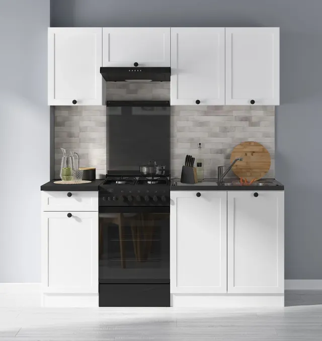 170 cm White Classic Complete Kitchen Set with Worktop