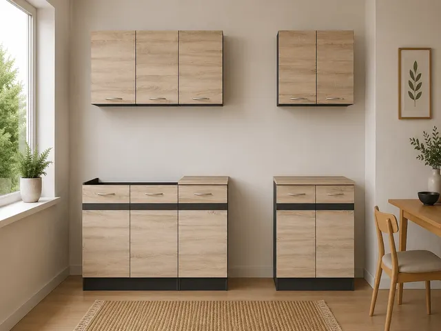 180 cm Sonoma Oak Complete Kitchen Set with Worktop