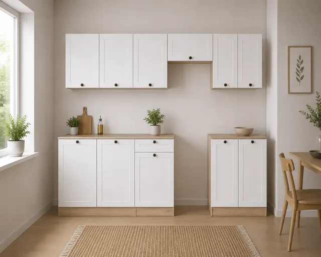 170 cm White Modern Complete Kitchen Set without Worktop, photo 1