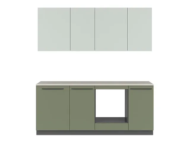 210 cm Modern Finish MILINO SMALL Compact Complete Kitchen Set with Worktop, photo 1