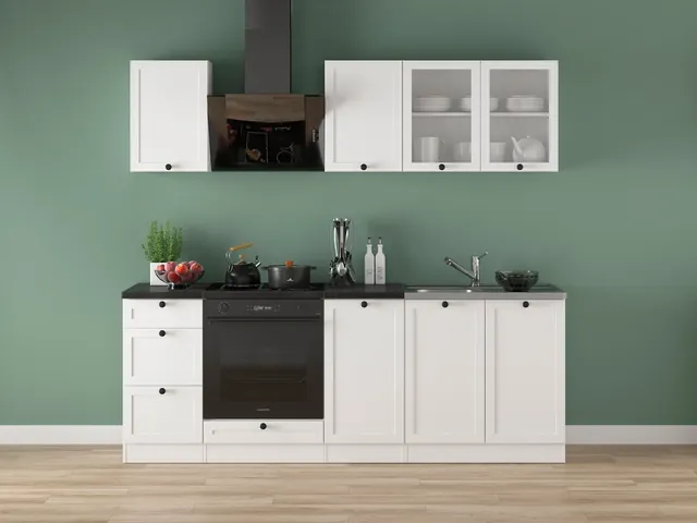 220 cm White Compact Complete Kitchen Set, photo 1
