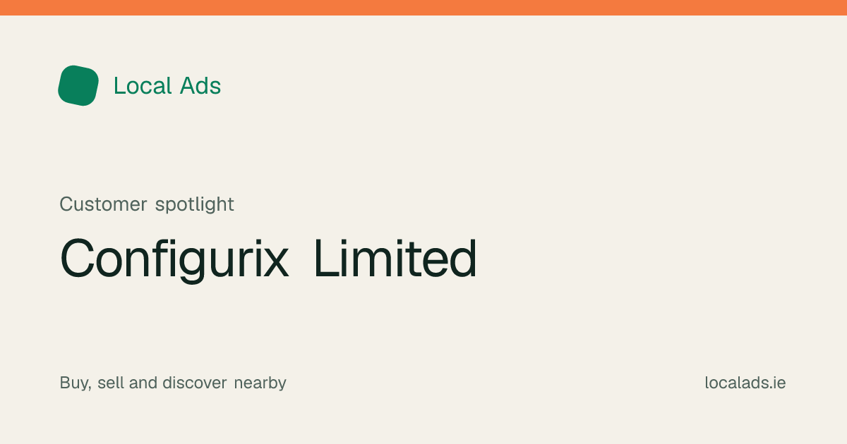 Local Ads editorial title graphic introducing Configurix Limited and 3D pergola configuration