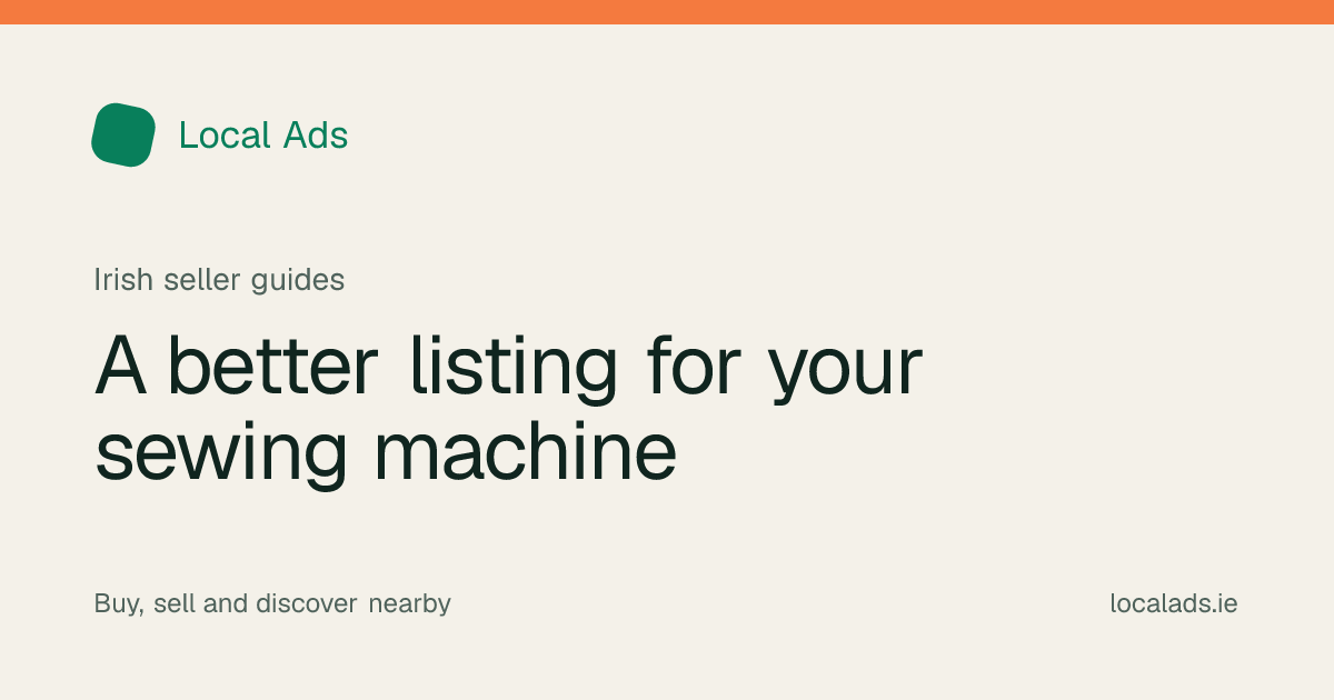 Local Ads illustrated guide cover: A better listing for your sewing machine