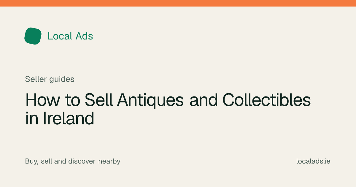 Irish seller arranging antique ceramics and collectables for photographs