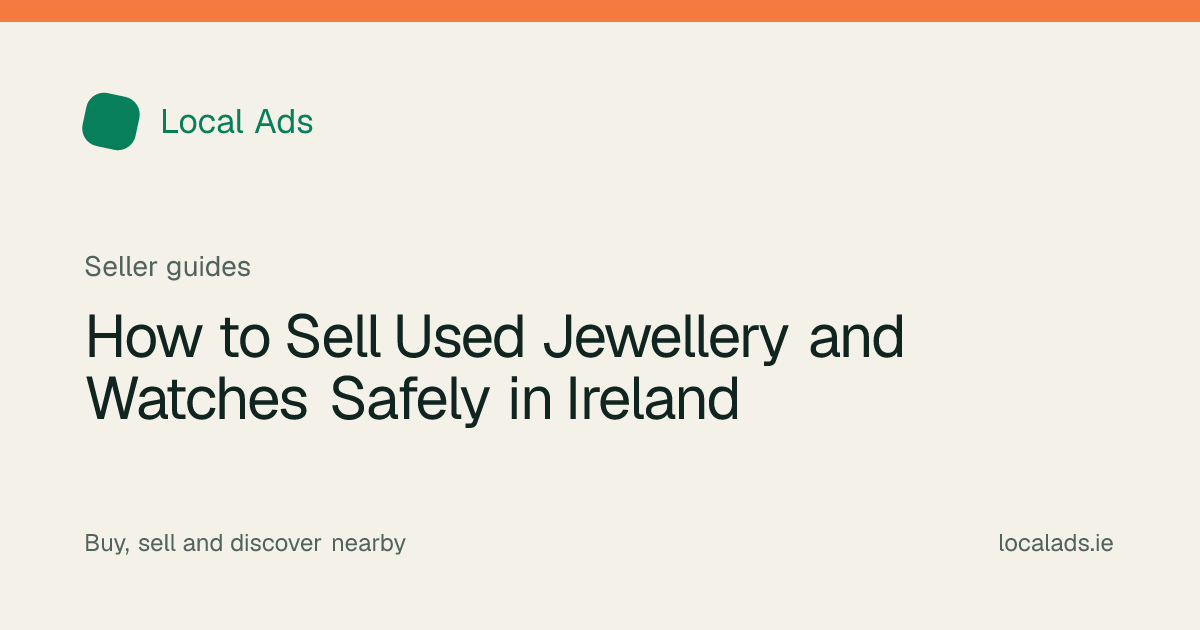 Watch and jewellery photographed on a clean neutral surface for an Irish advert