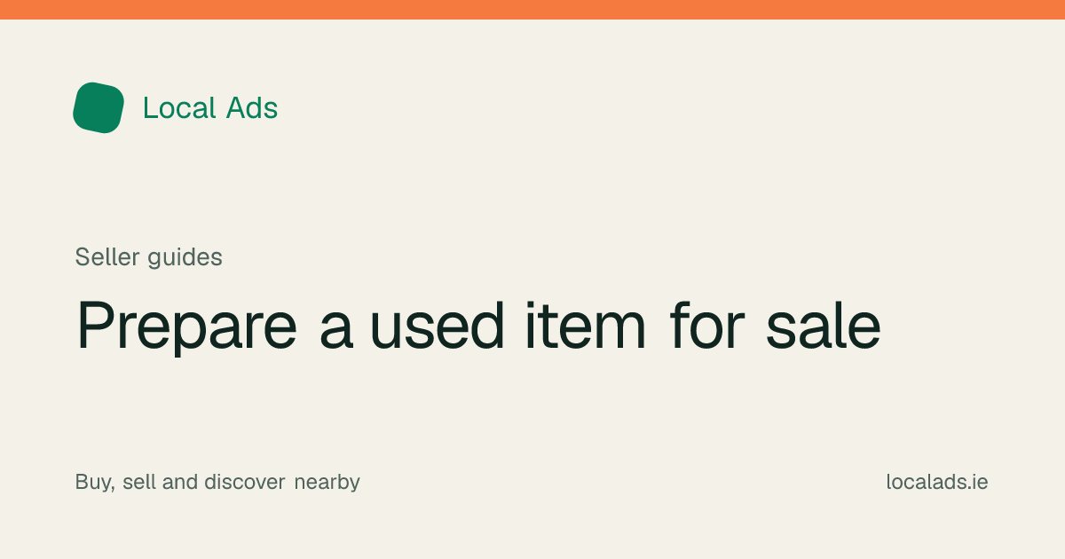 Seller cleaning, measuring and photographing a used item before posting an advert