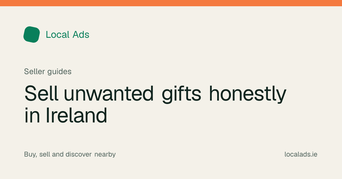 Unused gift items with packaging being photographed honestly for resale in Ireland